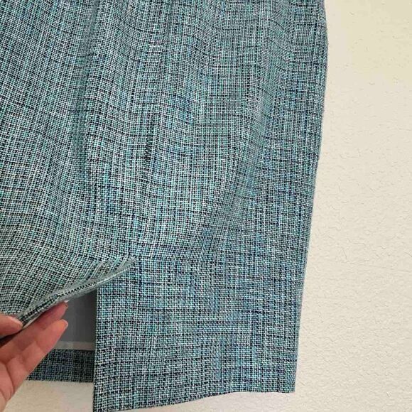 Premise Women's Short Straight Woven Tweed Zip Closure Lined Green Size 8 - Picture 5 of 10